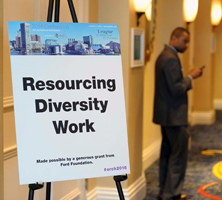 Sign for a session at the League's 2016 Conference, the Richness of Difference. Credit: Richard Lippenholz